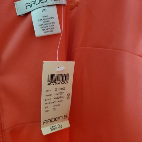 NWT Arden B Orange Ruffle Strapless Dress - Picture 6 of 7